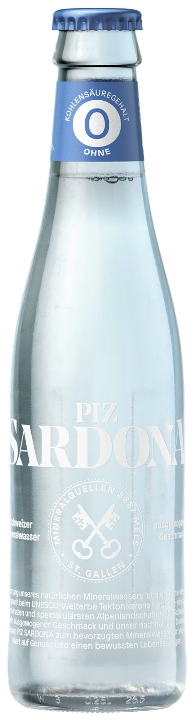 Piz Sardona Glas 25cl, Kohlensäuregehalt 0